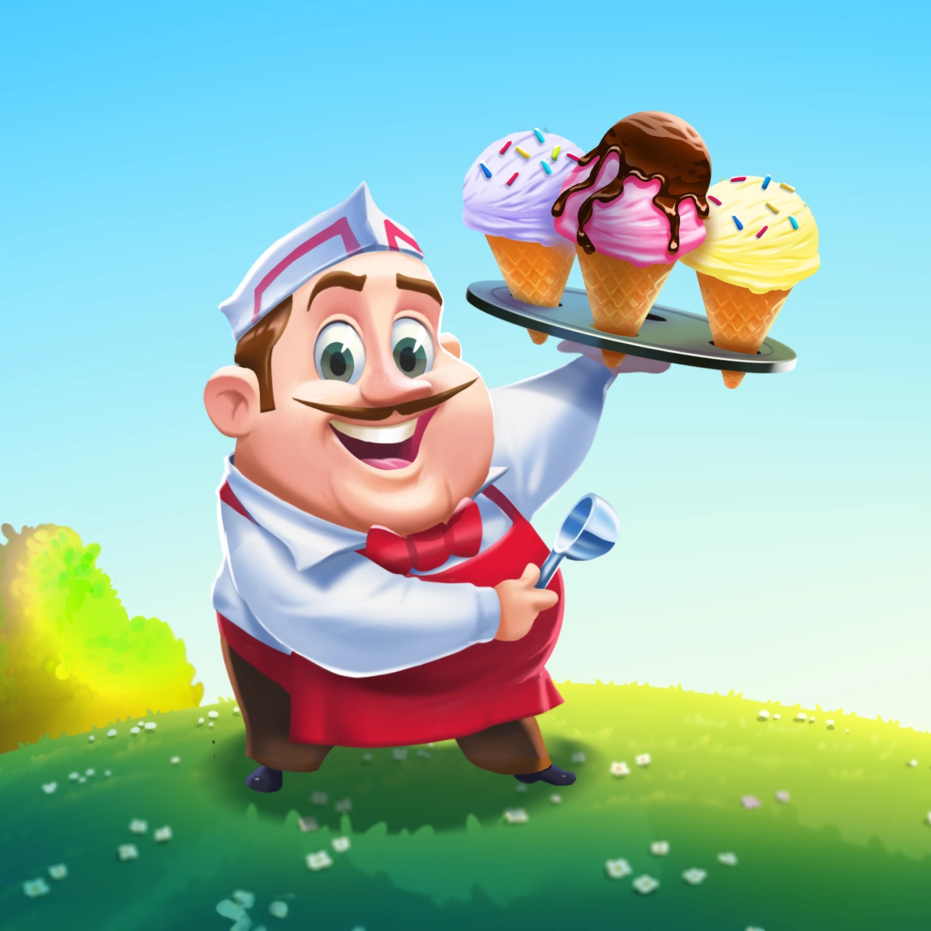 Image Showing Banner Of Helping Mario deliver ice creams to all this customers In New Sundae Shuffle Room